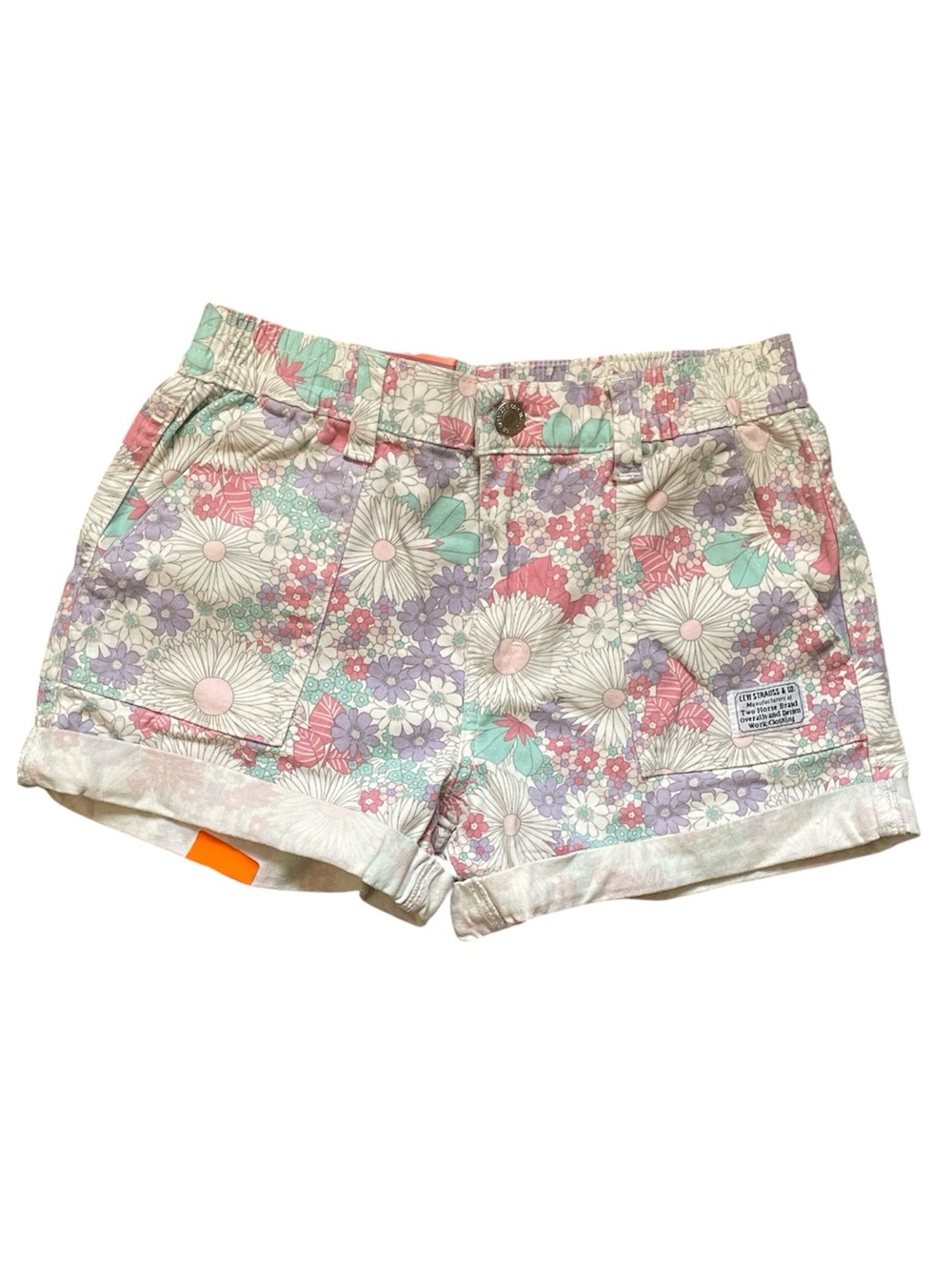 Levi's Youth  Twill Floral Print Jean Shorts Size: 12 - Pastel colors